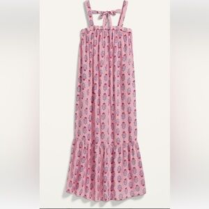Sleeveless Tie-Back Cutout Maxi Swing Dress - Old Navy Pink XS
